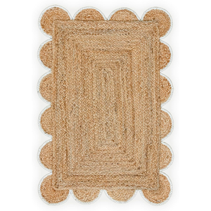 Tapis carré en rotin géométrique bohème Hausattire, franges à pompons, couleur naturelle, pliable, résistant à l'eau, deux poignées, tapis de sol pour enfants - Product Image 3