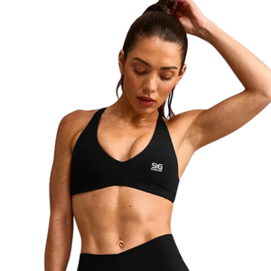 Sujetador deportivo personalizado para mujer con espalda cruzada, logo reflectante, alta sujeción, elástico, transpirable, para correr, gimnasio, entrenamiento, yoga y fitness - Product Image 1
