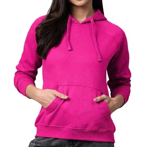 เสื้อฮู้ดผ้าฝ้ายสีชมพูสดแบบเรียบ ยี่ห้อ TRIARROW EXPORTS  บุขนด้านใน  แบบสวมหัวสำหรับผู้หญิง  เนื้อผ้าหนา  สไตล์สตรีทแวร์ลำลองสำหรับฤดูใบไม้ร่วง - Product Image 1