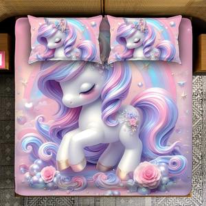 Drap de lit en microfibre premium 125 GSM avec design 7D, style moderne, 300 fils au pouce carré - Literie durable et écologique pour toutes les saisons - Product Image 1