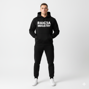 Conjunto de Sudadera con Capucha y Cremallera Ranzia Icon Plus Size con Bordado de Pedrería - Sudadera con Capucha y Cremallera Completa Ranzia Heavy Drip con Pedrería - Product Image 1