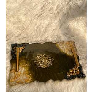 Customizable Resin Serving/<b>Vanity</b> <b>Tray</b> Luxe Decor for Home or Gifts handmade geode design - Product Image 1