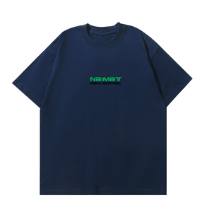 ไนมัตเสื้อยืดแขนสั้นผู้ชายสีดำทรงเข้ารูปพิมพ์ลายโลโก้สีเขียวเสื้อผ้าลำลองแนวสตรีทผ้าฝ้ายคอโอ - Product Image 3