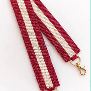 Ceinture en cuir véritable brodé de perles de rocaille Mousseline Organza Tulle Ceinture perlée - Product Image 1