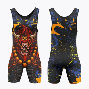 Professional Customizable Printed Plus Size Reversible Wrestling Singlet High Quality Soft Stretch Fabric Moisture Wicking - Product Image 5