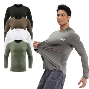 Camiseta Deportiva de Manga Larga para Hombre, Compresión Deportiva, Transpirable, de Secado Rápido, Ligera, para Entrenamiento, Gimnasio, Fitness, Color Sólido - Product Image 1