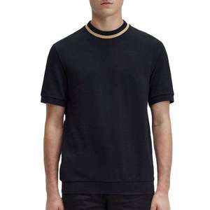Men's Black Cotton Crew Neck Short Sleeve Casual <b>T</b>-<b>Shirt</b> Plain Dyed Summer Wear - Product Image 1