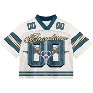 Camiseta de Fútbol Corta Personalizada para Hombre y Mujer, 100% Poliéster, Malla Retro, Estilo Holgado, Streetwear, Verano, Casual, Secado Rápido - Product Image 1