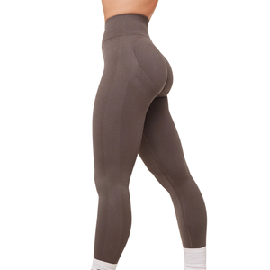 Womens High Waist Seamless Sculpting <b>Leggings</b> <b>Brown</b> Stretch Gym Yoga Workout Fitness Training Activewear Soft Fit - Product Image 3