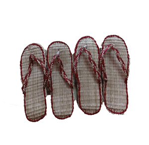 Pantoufle compensée en lin biodégradable |   Chaussures durables avec amorti et motif rayé |   Pour les hôtels spa et l'usage domestique - Product Image 6