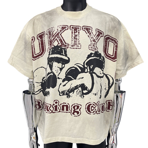 T-shirt surdimensionné coupe boxy personnalisé 2026 pour homme, impression numérique, sergé, écologique, effet délavé soleil, délavé à l'acide, vintage - Product Image 1