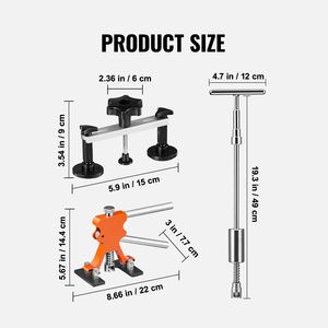 Kit de Reparación de Abolladuras para Automóviles, 69 Piezas, Incluye Extractor de Puente Dorado y Martillo Deslizante para Reparación sin Pintura - Product Image 4