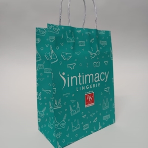 Bolsa de Papel Ecológica de Fibra de Algodón Reciclado con Asa Retorcida de Textura Natural para Regalos Corporativos Sostenibles y Suministros para Eventos - Product Image 3