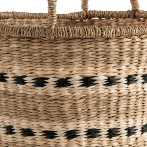 Vente en gros au meilleur prix panier pliable en jonc de mer fait à la main au Vietnam avec poignées en PC pour cuisine et salle de bain stockage et décoration - Product Image 5