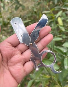 Venta caliente personalizado de los hombres de una sola hoja de acero inoxidable recto maquinilla de afeitar anillo dedo accesible depilación hoja de afeitar - Product Image 3