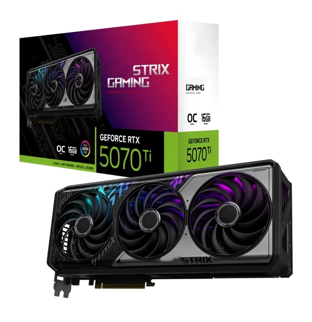 New High Performance AI Rendering Triple Fan OC 16GB GDDR7 PCIe 5.0 Gaming GPU ROG Strix GeForce RTX 5070 Ti Graphics Card