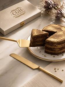 Servidor de Pastel de Diseño Único y Elegante, Fabricado en India, con Asa Anudada Dorada de Lujo, Utensilio para Servir Pastel de Primera Calidad - Product Image 3