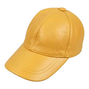 Gorra de Béisbol Casual Unisex de 6 Paneles de Cuero PU Amarillo Winton Impex con Cierre de Hebilla Plateada y Diseño de Letras para Uso en Exteriores - Product Image 5