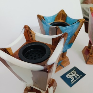 Elegant Resin Wood Incense Burner Bakhoor Holder Handmade Decorative Dhoop Burner <b>Stand</b> for Home Fragrance Decor - Product Image 3