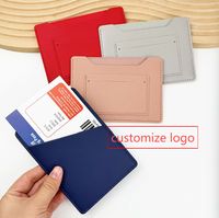 Porte-passeport et porte-cartes de style coréen en cuir PU, couleur unie, minimaliste, pour billets d'avion, disponible en stock transfrontalier