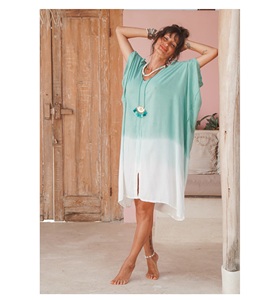 Meilleur Prix Exportation – Robe Midi Bohème Tie-Dye 100% Coton, Col V Fluide, Coupe Évasée, Bretelles Ajustables, Écologique et Lavable - Product Image 6