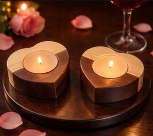 Heart Shape Wooden <b>Tea</b> Light Holder With Embossed Leaf Pattern Rustic Home Decoration Valentin Day Gift - Product Image 5
