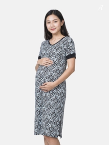 Vestido Midi de Maternidad y Lactancia Bmama con Doble Cremallera, Cuello en V, para Embarazo y Postparto, Ropa de Trabajo, Vestido de Moda al por Mayor - Product Image 1