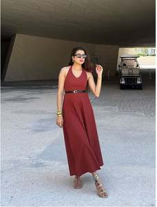 ชุดเดรสลำลองลายดอกไม้ผ้าฝ้ายลินินสำหรับฤดูร้อน ทรงหลวม ใส่สบาย เหมาะสำหรับไปเที่ยวชายหาด ชุดเดรสยาวสำหรับผู้หญิง - Product Image 3