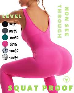 Mono de yoga de una pieza para chicas altas, con efecto fruncido en los glúteos, pantalones acampanados, ropa deportiva con logo personalizado - Product Image 5