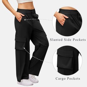 2025 pantalones Cargo ligeros de cintura alta para senderismo para mujer estilo holgado para viajes y uso informal - Product Image 3