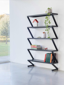 Modern Artistic Living Room <b>Storage</b> Rack Zigzag Metal Bookshelf Geometric Iron Display Shelf Creative S Shaped Bookcase - Product Image 2