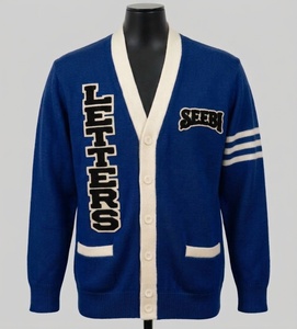 Trendy Bulk University Style <b>Women's</b> Anti-Wrinkle V-Neck <b>Oversized</b> Knitted Button Front <b>Cardigan</b> for Winter College - Product Image 2