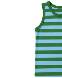 Green Sky Blue Striped Men Cotton Tank <b>Top</b> Sleeveless <b>Vest</b> Casual Summer Gym Fitness Shirt Breathable <b>Loose</b> Fit Streetwear - Product Image 3