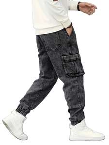 กางเกงยีนส์ทรงปกติ หลายกระเป๋า เป็นมิตรกับสิ่งแวดล้อม สไตล์สมาร์ทแคชชวล ผ้าฝ้าย 100% ยืดหยุ่นปานกลางสำหรับผู้ชาย ดีไซน์ใหม่ ระบายอากาศได้ดี - Product Image 3