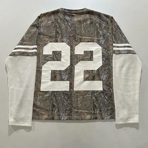 Camiseta de Manga Larga con Logotipo Personalizado, 100% Algodón, Corte Cuadrado, Impresión DTG, Estilo Vintage Lavado, Estampado de Jungla, Doble Capa - Product Image 5