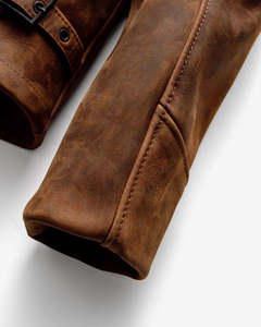Fashion <b>Men's</b> <b>Brown</b> <b>Suede</b> Leather <b>Jacket</b> Stand Collar Zipper Closure Casual Autumn Wear Style Regular Fit - Product Image 5