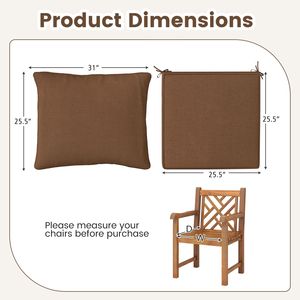 Juego de Cojines Premium para Asiento con Correas de Cuerda - Gran Comodidad, Protección Solar y Fácil Cuidado para Uso en Interiores/Exteriores - Product Image 4