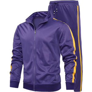 High Quality Unisex Athletic 2-Piece Casual Full-Zip Hooded Solid Jogging Sweatsuit Workout Sportset Tracksuit 2026 - Product Image 2