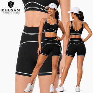 Ensemble de yoga 2 pièces en Spandex et Nylon respirant, ensemble de yoga 3 pièces en Spandex et Nylon, ensemble de yoga écologique en Spandex taille mi-haute - Product Image 4
