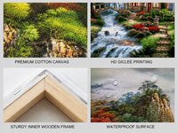 Peinture sur toile de paysage en cascade, art mural moderne, taille personnalisée, décoration intérieure B&C ART