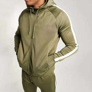 <b>Men</b> Zip Up Hoodie Tracksuit Set Contrast Stripe Jogger <b>Pants</b> Sportswear <b>Lounge</b> Outfit With Side Pockets 2026 - Product Image 2