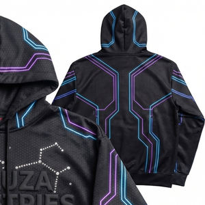 Ventes en gros de sweats à capuche brodés et imprimés unisexes en polaire avec logo personnalisé 100% coton écologique, chauds pour l'hiver, streetwear - Product Image 3