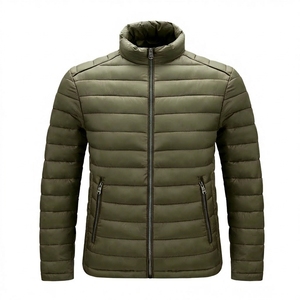 Unisex Quilted Puffer <b>Jacket</b> Hooded Stand Collar Zipper <b>Waterproof</b> Breathable Vintage 100% Polyester Casual Autumn Brown - Product Image 4