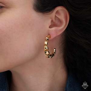 Pendientes de aro fino PRAO Swirl Sensation Golden Hoops - Product Image 3