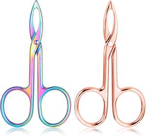 Pinzas de Acero Inoxidable Hechas a Mano (2 Piezas), Pinzas para Cejas con Punta Inclinada, Depilador de Vello, Reutilizables, Duraderas, Cuidado Facial para Hombres - Product Image 1