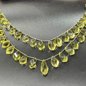 Cuentas de cuarzo limón natural con corte elegante de 7-10 mm, excelente calidad, cuentas sueltas sin tratar de la India para joyería y collares. - Product Image 6