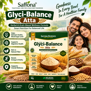 Mélange de farine Saffona Glyci Balance Multigrain Atta Blé Orge Ragi Chana Soja Arachide Graines de lin Graines de courge - Product Image 3