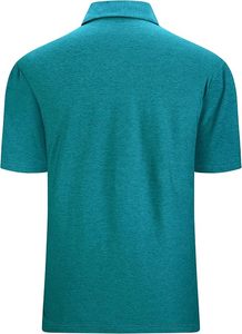 เสื้อเชิ้ตผู้ชายสีน้ำเงินเข้ม แขนสั้น ผ้าถัก ระบายอากาศได้ดี ทรงปกติ น้ำหนัก 220 กรัม โลโก้ด้านหน้า ผ้าถัก 100% - Product Image 4