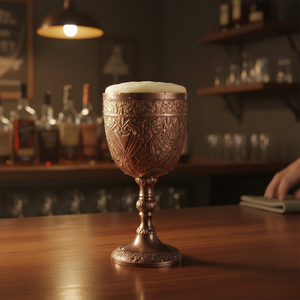 Handmade Brass Chalice Royal Engraved <b>Goblet</b> Vintage Metal Cup | Medieval Decorative Collectible Premium Quality Indian Export - Product Image 5