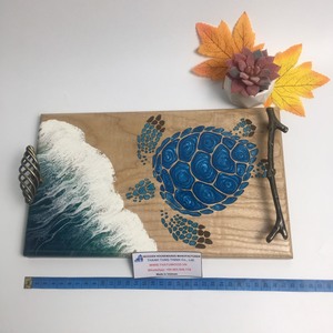 Rustic Wooden Serving Tray With Dried Citrus And Herbs Inlay Handmade <b>For</b> Kitchen Use - Product Image 5